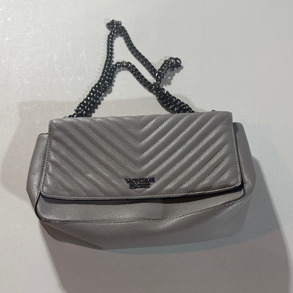 Victoria's Secret Silver Quilted Shoulder Bag